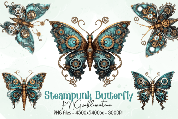 Download Steampunk Butterfly PNG Design - Steampunk Collection