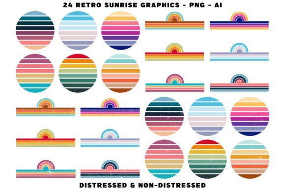 Download Retro Sunrise Png Graphics - Premium Resources