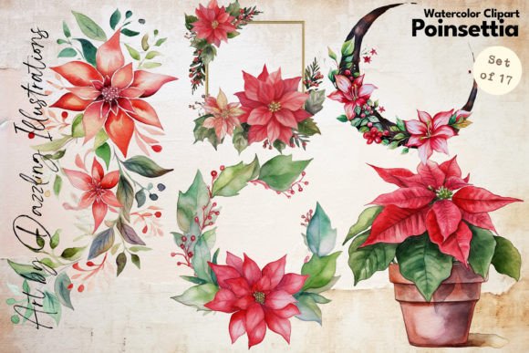 Download Poinsettia | Christmas Florals &amp; Frames - Poinsettia Collection